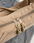 Ribbed Adjustable Strap Shoulder Bag