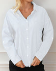 Pocketed Button Up Long Sleeve Denim Shirt