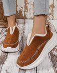 Thermal Suede Platform Slip-On Boots