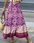 Geometric Elastic Waist Maxi Skirt