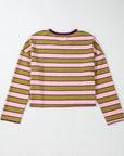 Striped Notched Long Sleeve T-Shirt