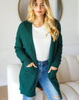 Haptics Stripe Textured Open Front Cardigan with Pockets