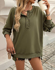 Devine Half Button Long Sleeve Sweatshirt