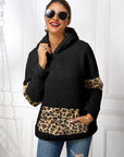 Ivy Lane Sherpa Leopard Long Sleeve Hoodie