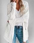 Double Take Pocketed Open Front Long Sleeve Cardigan