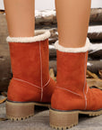 Thermal Fuzzy Block Heel Boots