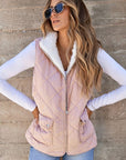 Fuzzy Zip Up Vest Coat with Pockets