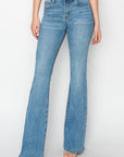 RISEN Mid Rise Flare Jeans with Pockets