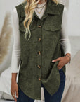 Button Up Collared Neck Vest Coat