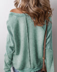 Exposed Seam Long Sleeve Sweatshirt