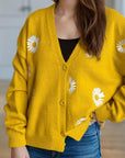 Daisy Button Up V-Neck Cardigan