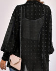 Black Swiss Dot Long Sleeve Shacket