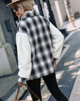 Plaid Collared Neck Button Down Jacket