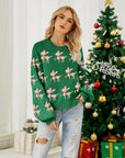 Reindeer Round Neck Long Sleeve Sweater