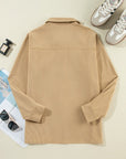 Light Gray Button Up Long Sleeve Jacket