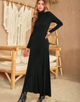 Turtleneck Long Sleeve Maxi Dress