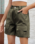 Pocketed High Waist Denim Shorts