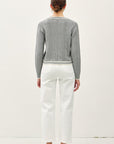 Be Cool Cable Knit Long Sleeve Contrast Edge Cardigan