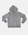 Full Size Drawstring Zip Up Long Sleeve Hooded Outerwear