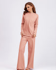 Basic Bae Rolled Round Neck Top and Pants Sweater Set