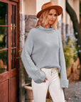 Mock Neck Drop Shoulder Sweater