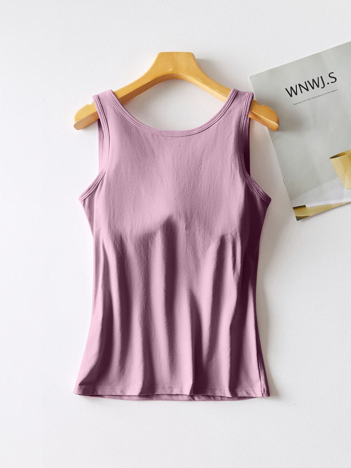 Light Gray Round Neck Tank with Bra