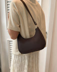 Rosy Brown PU Leather Shoulder Bag Sentient Beauty Fashions Apaparel & Accessories