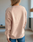 Flower Round Neck Raglan Sleeve Sweater