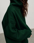 Pocketed Dropped Shoulder Long Sleeve Hoodie