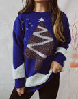 Christmas Tree Graphic Dropped Shoulder Sweater