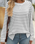 Mandy Striped Round Neck Long Sleeve T-Shirt