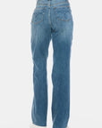 Judy Blue Full Size Tummy Control Cut Raw Hem Straight Jeans