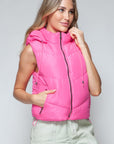 Snobbish Zip Up Quilted Hooded Vest