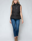 Snobbish Snap and Zip Closure Hooded Vest