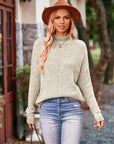 Mock Neck Rib-Knit Sweater