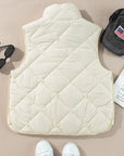 Snap Down Texture Vest Coat with Pockets