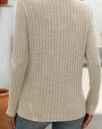 Mandy Ribbed V-Neck Long Sleeve T-Shirt