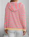 Mandy Striped Long Sleeve Hooded Knit Top