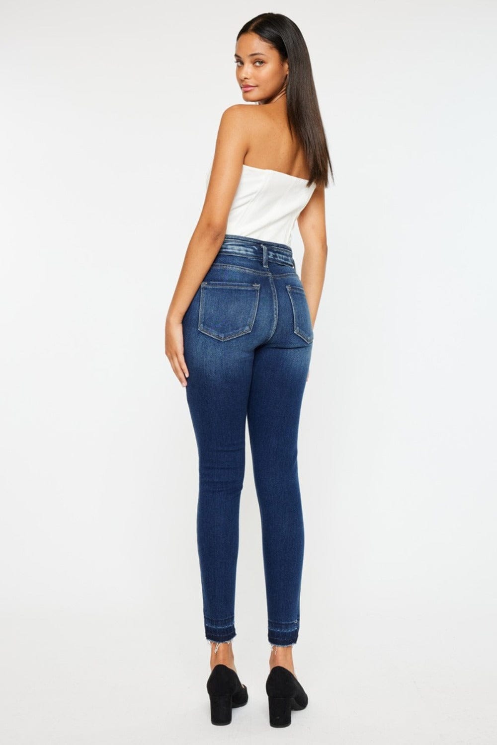 White Smoke Kancan Full Size High Rise Ankle Skinny Jeans