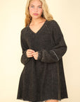 VERY J Mineral Washed Oversized A-Line Mini Dress