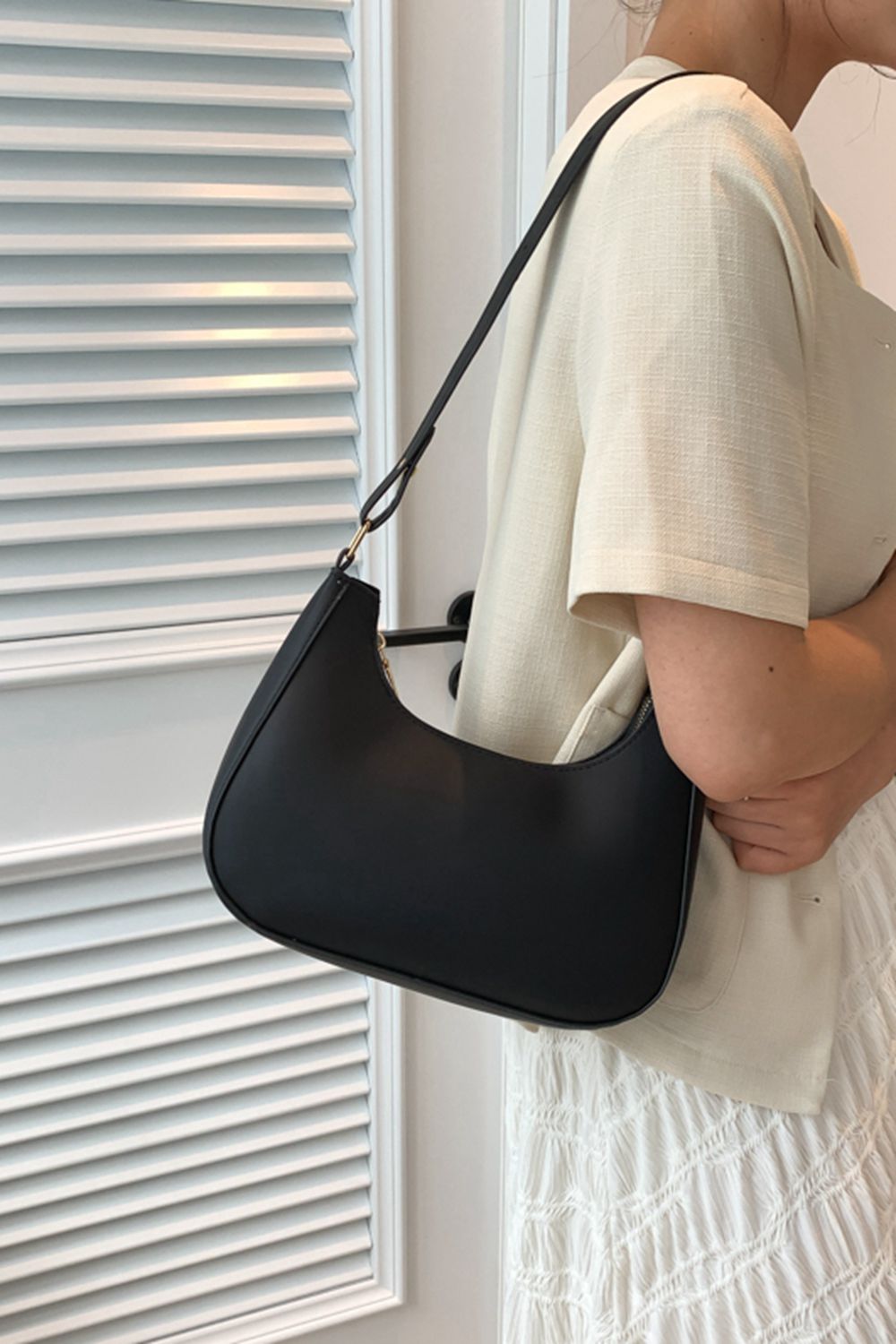 Gray PU Leather Shoulder Bag Sentient Beauty Fashions Apaparel &amp; Accessories