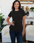 Black Round Neck Short Sleeve T-Shirt