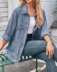 Button Up Long Sleeve Denim Jacket