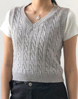 Cable-knit V-Neck Sweater Vest