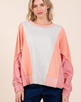 Mittoshop Mineral Wash Color Block Sweatshirt