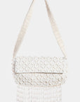 Fame Beaded Fringe Rectangle Shoulder Bag