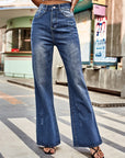 High Rise Bootcut Jeans with Pockets