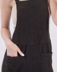 Dark Slate Gray VERY J Sleeveless Double Gauze Overalls with Pockets