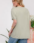 Light Gray Celeste Full Size Leopard Color Block T-Shirt