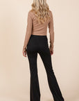 Mittoshop Stretchy Soft Elastic Waist Flare Pants